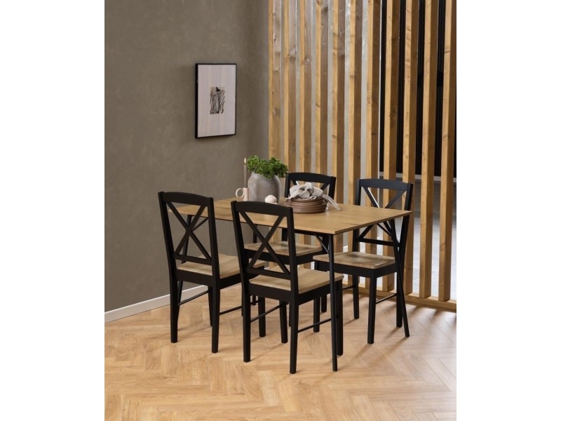 Stół Peru 120x80cm dąb/czarny - ACTONA